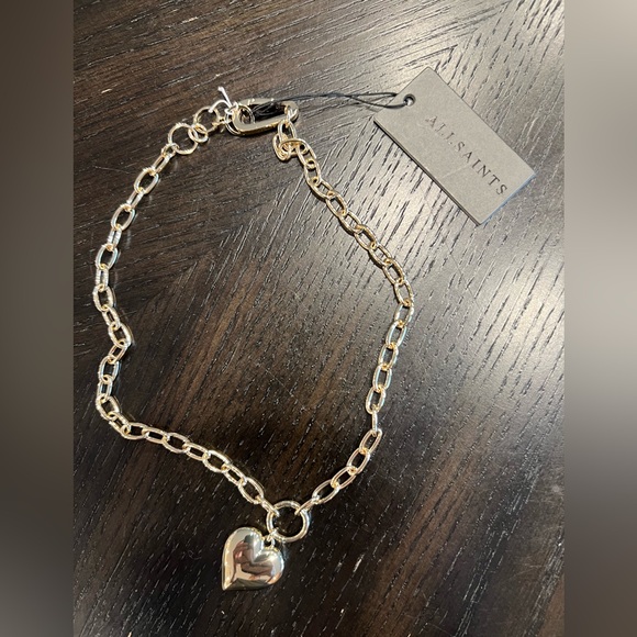 NWT All saints puffy heart pendant necklace - Picture 2 of 4